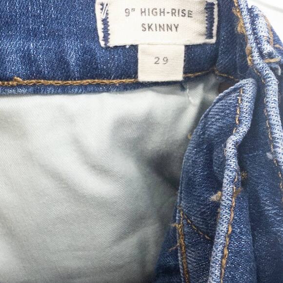 Madewell 9" High Rise Skinny Jeans in Paloma Wash Raw Hem Edition 29 Women's - Picture 4 of 6